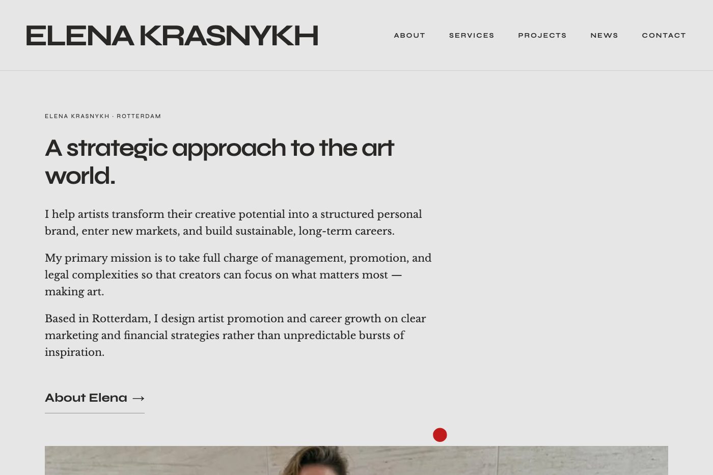 Elena Krasnykh — сайт художницы и арт-менеджера